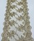 Champagne Floral Embroidered Lace Table Runner by the Yard, 14" Wide Sequin Mesh Lace Trim with Scalloped Edges